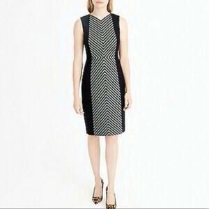 J Crew Chevron Sleeveless Wool Blend Dress Size 2